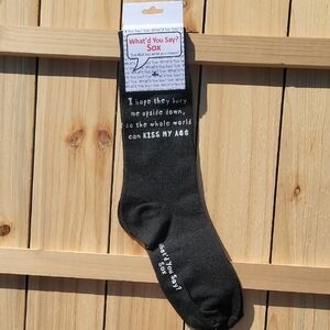 NWT Foozy's Unisex What'd You Say? Sox Black Casual Socks - Black